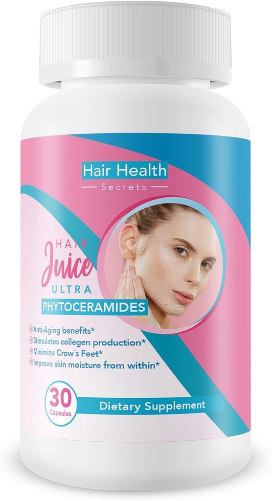 Hair Juice Ultra anti- aging pilulky - Phytoceramids 350mg - Měkké vlasy & kůže s tímto speciálně formulované Anti Aging Pill Made with Vitamin A, Vitamin C, Vitamin D, Vitamin E, a Phytoceramids