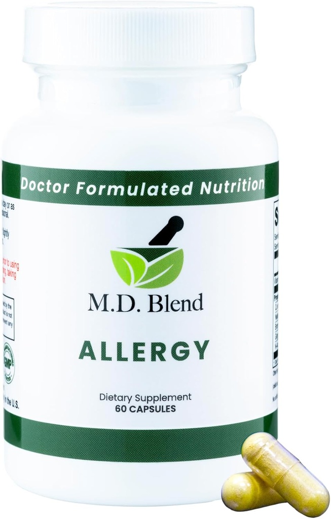 Alergie - Komplexní podpora pro sezónní alergie & Respirační wellness - Přírodní složky - Quercetin, Nettle Root, Bromelain, N- Acetyl L- Cystein - 60 Kapsle