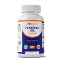 Vitamatic Flaxseed Oil 1200 mg - 120 Softgels Cold- Pressed Flaxseed Oil s 675 mg ALA Omega33 - Podporuje srdeční zdraví a celkové wellness