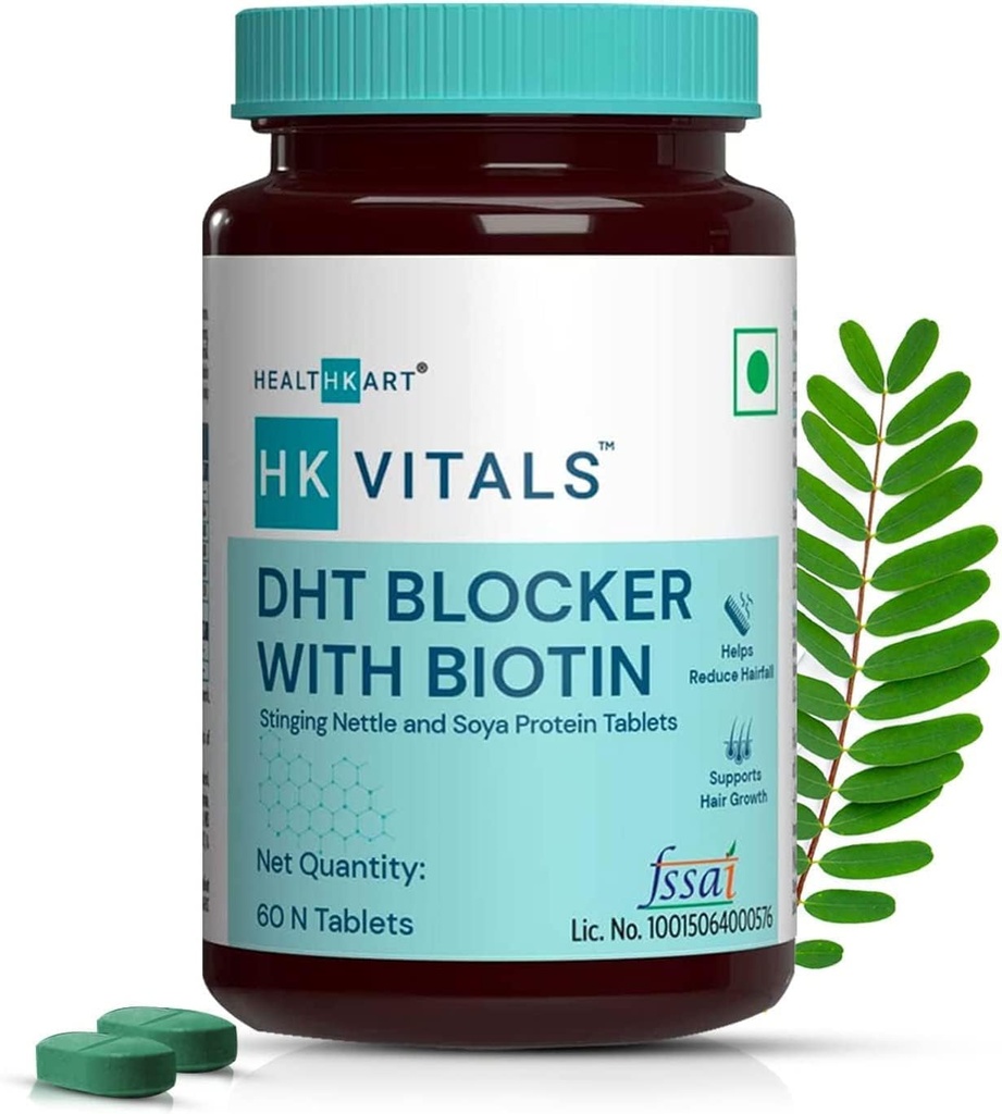 QURA DHT blokování s biotin, pálení kopřiva a SOYA protein, pomáhá snížit pád vlasů, stimuluje růst vlasů, balení 60 tablet