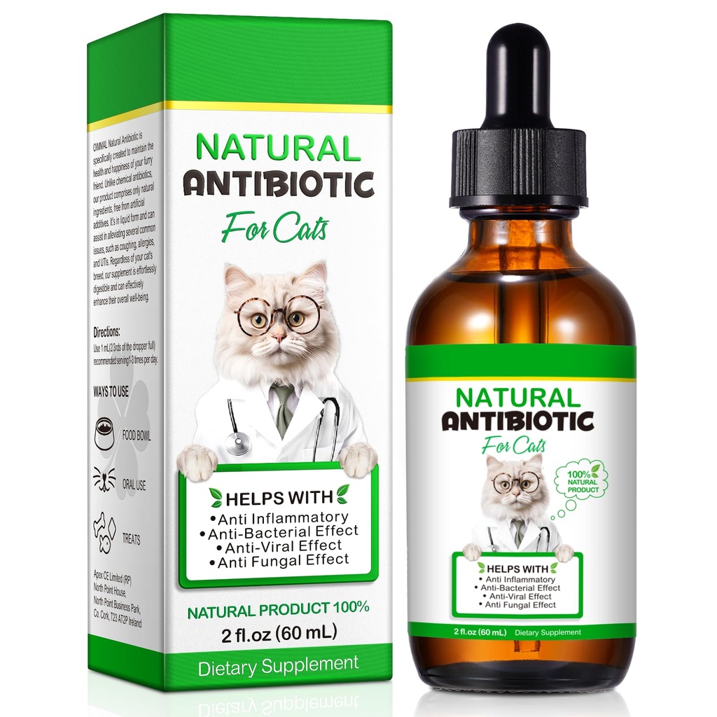 Cat Antibiotika, Antibiotika pro kočky, Přírodní Cat Antibiotika Multivitamin Bylinné doplňky 60 ml