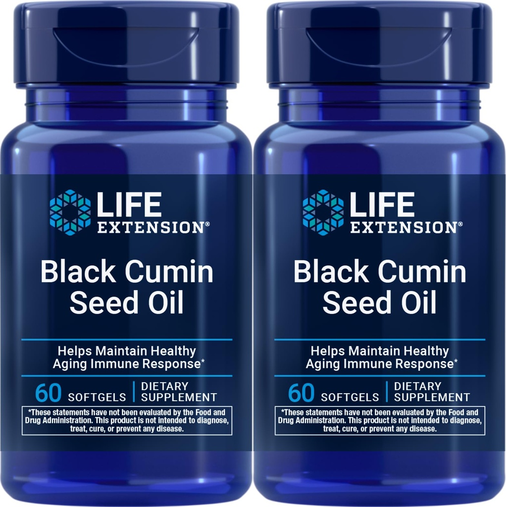 Life Extension Black Cumin Seed Oil, 60 softgelů (Balení po 2)