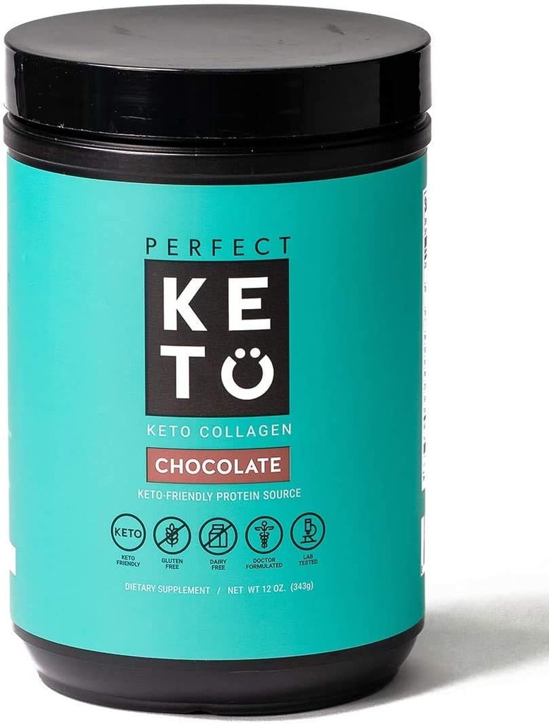 Perfektní Keto kolagen protein prášek s MCT Oil - Grassfed, GF, Multi doplněk, Nejlepší pro Ketogenní diety, Použití jako Keto Creamer, v Kávě a třepačky pro ženy & Muži