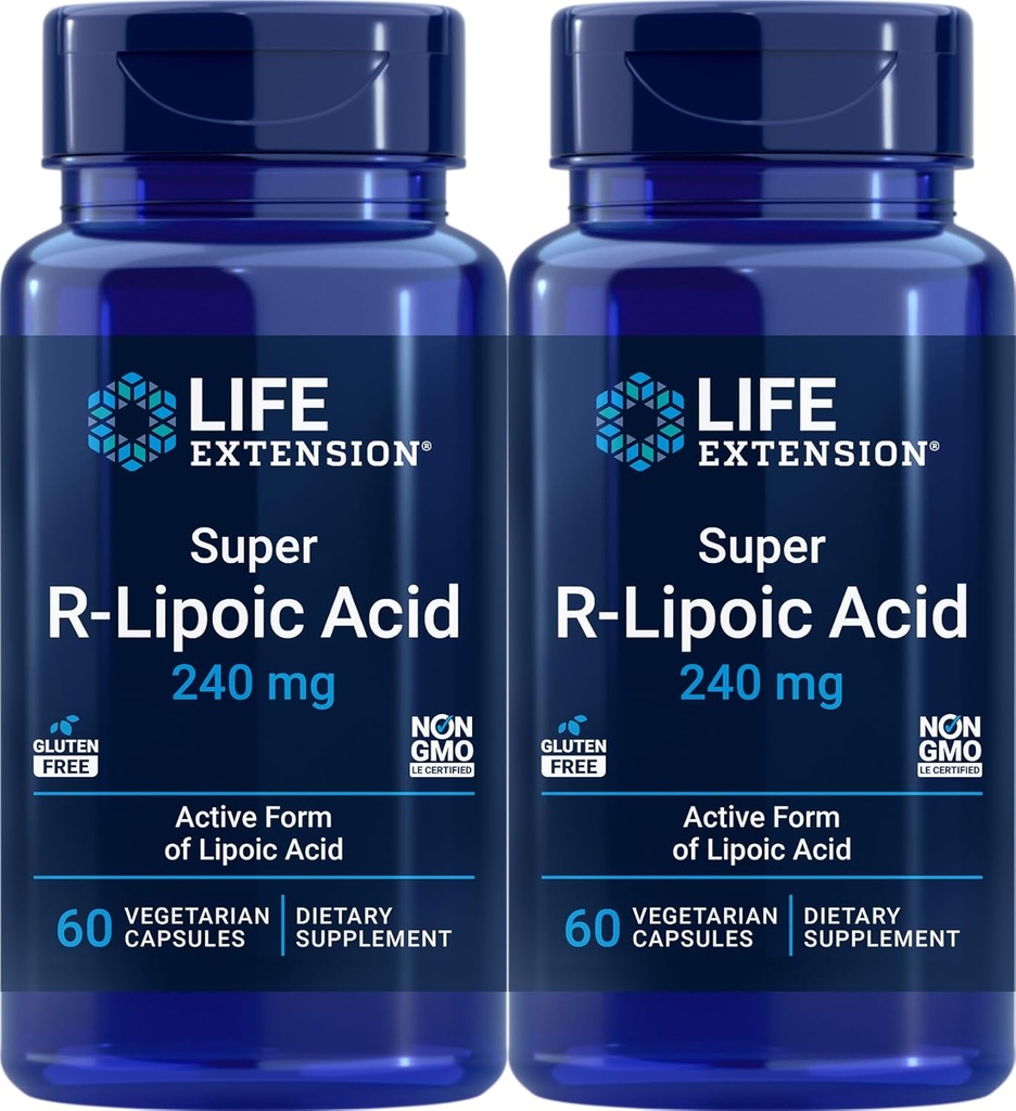 Life Extension Super R- Lipoic Acid 240 mg, 60 Vegetariánských tobolek (Balení po 2)