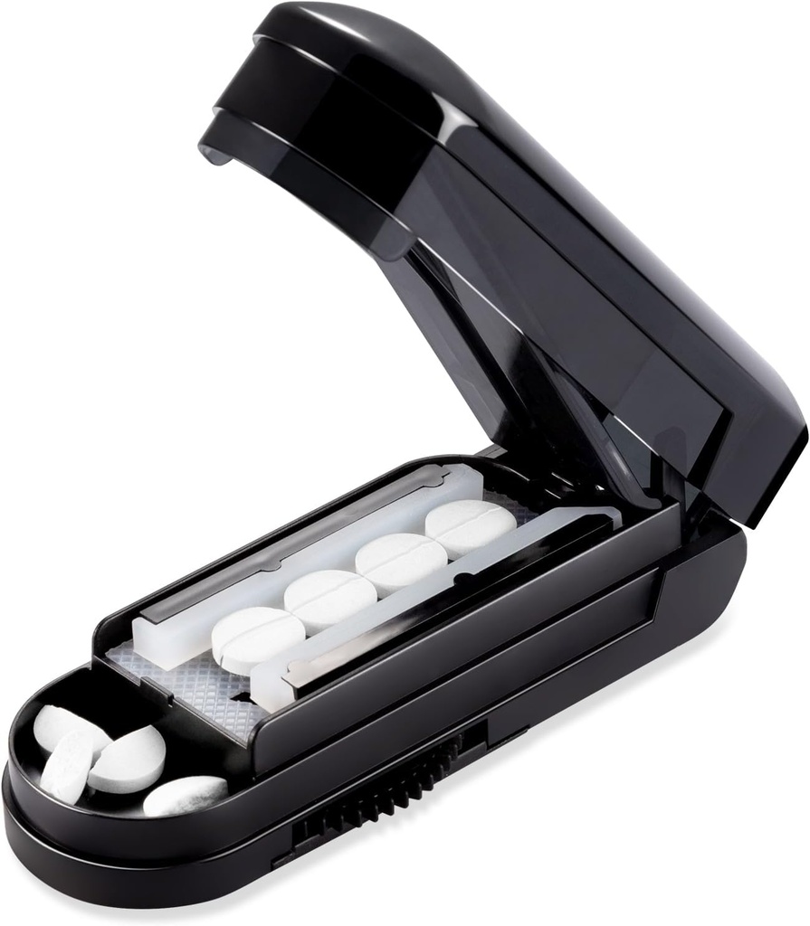 Přenosný Pill Cutter Splitter, Nastavitelný Cutter, pro vitaminy, doplňky a léky, BPA- zdarma, snadné použití