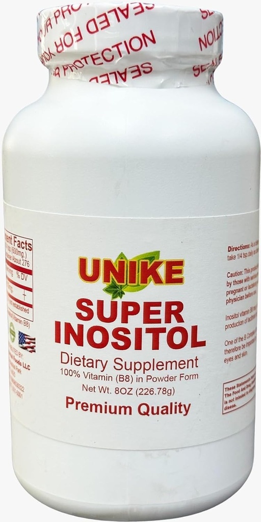 Super Inositol Dietní dodatek CLAS124; Inositol (vitamin B8) Prášek pro hormonální rovnováhu, plodnost a ovariální podpora CLAS124; gluten zdarma, Vegan 8 Oz (balení po 1)