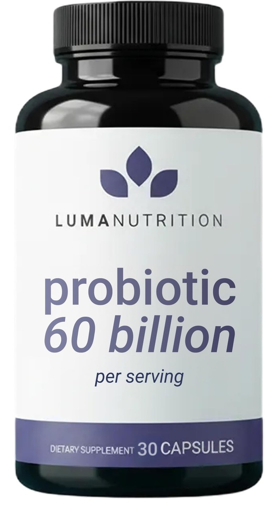 Luma Nutrition Probiotics 60 miliard CFU s prebiotiky - Probiotika pro ženy a muže - Vyrobeno pro stravitelné enzymy zdraví - Vegan & gluten- Free - 60 Kapsle