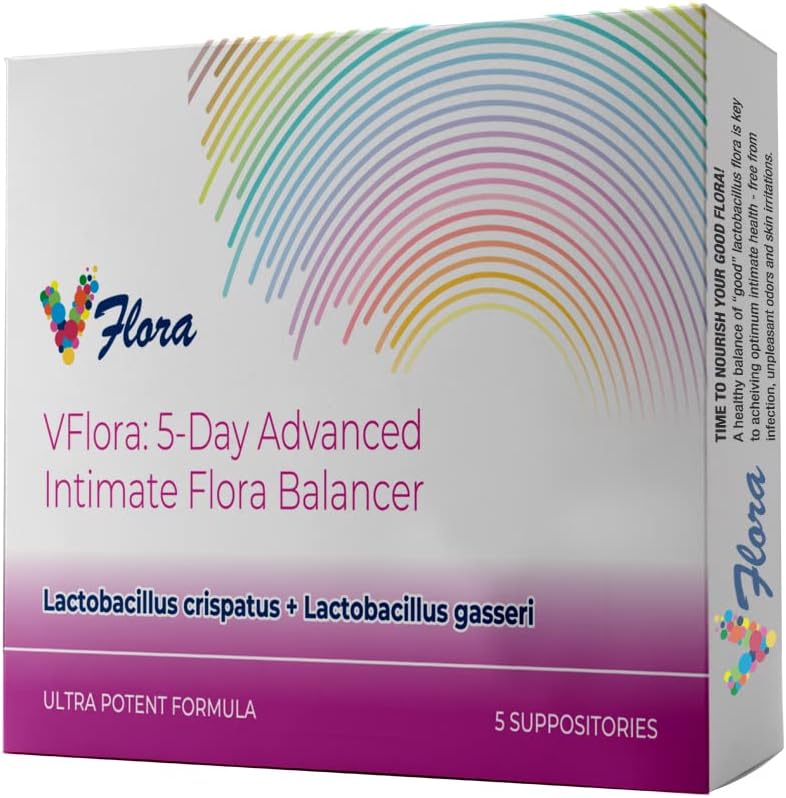 VagiBiom 5- Day Vflora (Lactobacillus crispatus + L. gasseri) to Balance Intelligent Flora. Nurish a péče dobrá Flora pro zdraví pokožky. Ultra potentní 100% přírodní vegan (5 podkladů)