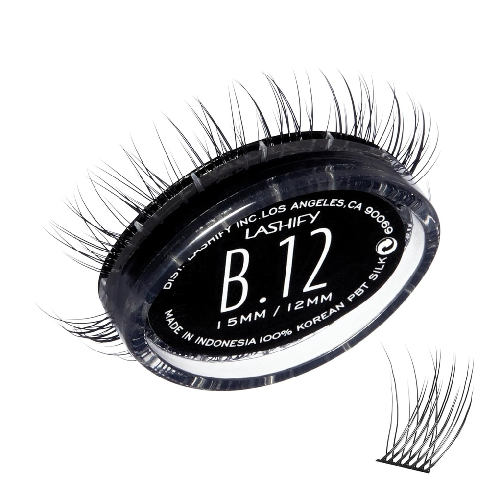 Lashify Bold 12mm Gossamer DIY Eyelash Rozšíření Refill, Black, Easy False Eyelashs for a Natural Look