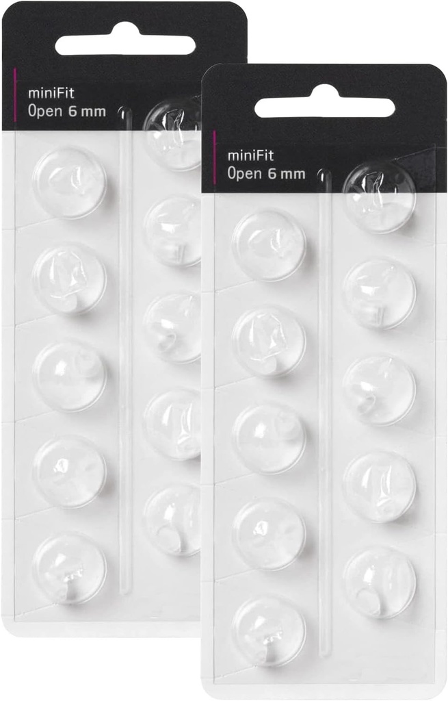 Domy pro podporu sluchu pro Oticon Replacements, Oticon Minifit Open Vent Bass Domes (6 mm / 2 Balení, Univerzální Domy pro Oticon Supplies.