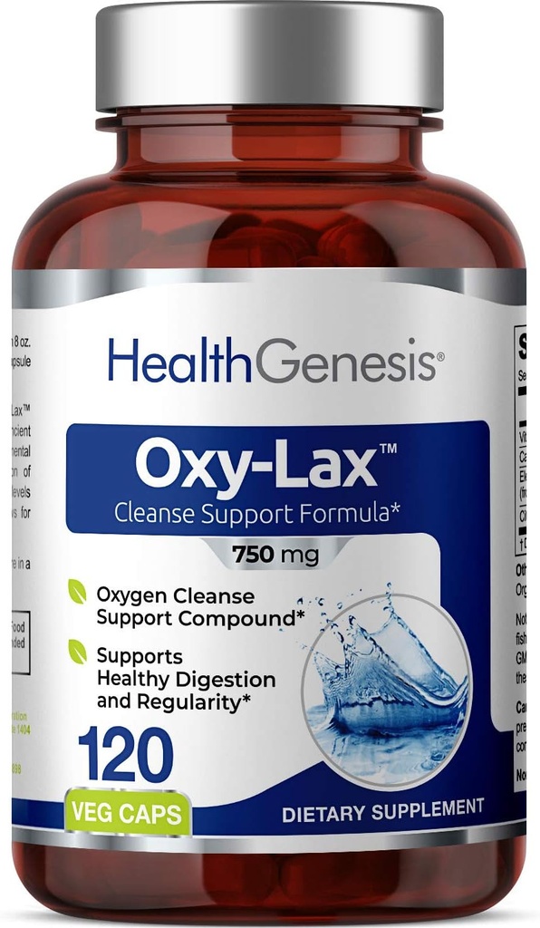 Oxy- Lax 750 mg 120 Vicaps - Přírodní oxid hořečnatý Oxygen na bázi kolonu vyčistit jemné laxativní podporuje zdravé trakt Regularita