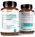 Hyaluronová kyselina Doplňky 250mg s 200 mg vitaminu C, 1000mg L- Proline & Anti- Aging Výhody, Hyaluronová kyselina Kapsle pro mladistvou pleť, Spoje a spojovací tkáně Zdraví - 120 Kapsle