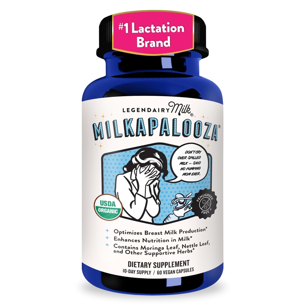 Legendární mléko Milkapalooza Kojení Dodatek pro Kojení Mámy, Zvýšení zásobování prsu mléko s organickým Moringa, Fennel, Nettle, & Shatavari, Vegan Postpartum Essentials Fenugreek-Free 60ct