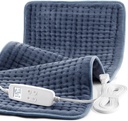 Vyhřívací panel pro úlevu od bolesti zad, Extra velký 33 x 17, Přenosný ohřívací panel pro rameno, krk, křeč, menstruační bolest, s vylepšenou 6 časovač & 6 regulátor teploty