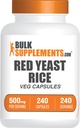 BulkSupplements.com Red Yeast Rice Capsules - Red Yeast Rice Supplement, Herbal Supplement - Vegan, 1 Capsule per Serving, 240 Veg Capsules (Balení po 1)