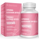Lipozomální Glutathione Softgels 1500MG, snížený Glutathione dodatek s vitaminem C, lepší absorpce, Non- GMO Výkonný antioxidant pro zdravé stárnutí, detox, imunitní zdraví, 60 Softgels