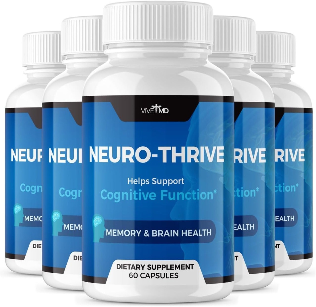VIVE MD Neuro Thrive Brain Supplement - Oficiální vzorec - Neuro Thrive PQQ, Neuro Thrive pro extra sílu s Ginkgo Biloba Extract, Sibiřský ženšen Extract (5 Pack)