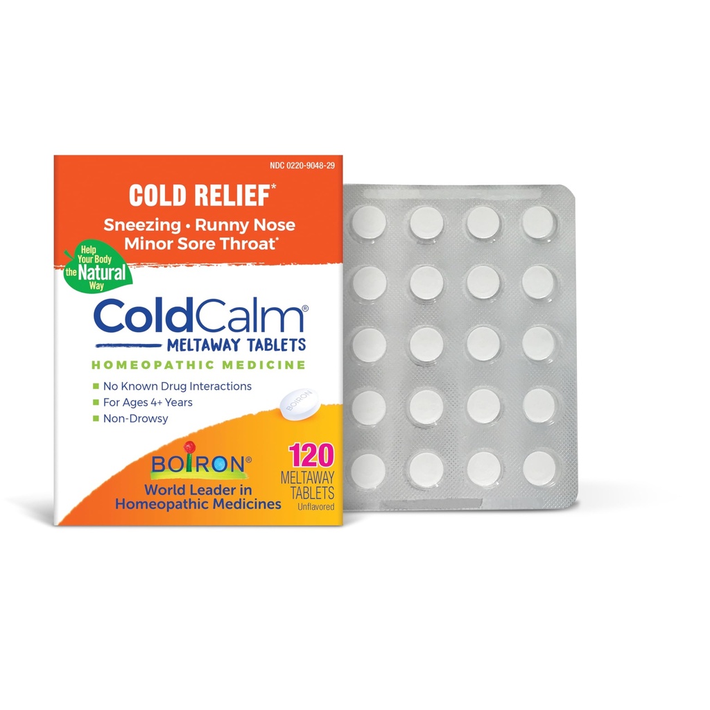 Boiron ColdCalm Tablety pro úlevu od společných studených příznaků, jako je kýchání, Runny Nose, Sore Throat a Nasal Congestion - Non- Drowsy - 120 Počet
