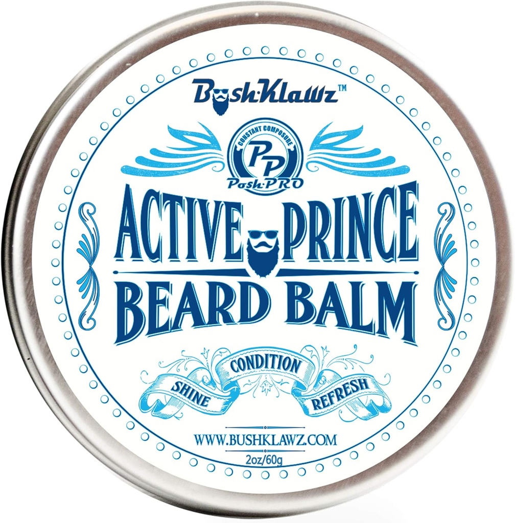 BushKlawz Beard Ball Leave- in Conditioner, 2 oz - Active Prince Scent - Nejlepší kondicionér pro pánské vousy a dárky