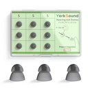 Sada 9 Domes pro naslouchací pomůcky, Silikonové Domes Zavřít Domes Ušní Tipy, Náhradní Domy pro naslouchací pomůcky, Jistě Fit RIC RITE a Open Fit BTE Zesilovač sluchu, Smoky Barva, Malé