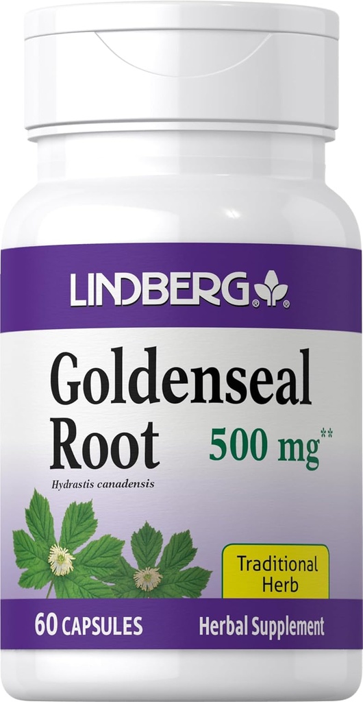 Lindberg Goldenseal Root Kapsle 124; 500mg Capsle 124; 60 Kapsle 124; Tradiční Herb 124; Extract Dodatek 124; Non- GMO, gluten zdarma