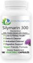 Silymarin 300 - Standardizovaný extrakt z mléčného thistle se Silybin 300 mg - Zdraví jater a ledvin, Detox jater a čištění jater, Antioxidanty - Vegan - 180 Zeleninové kapsle