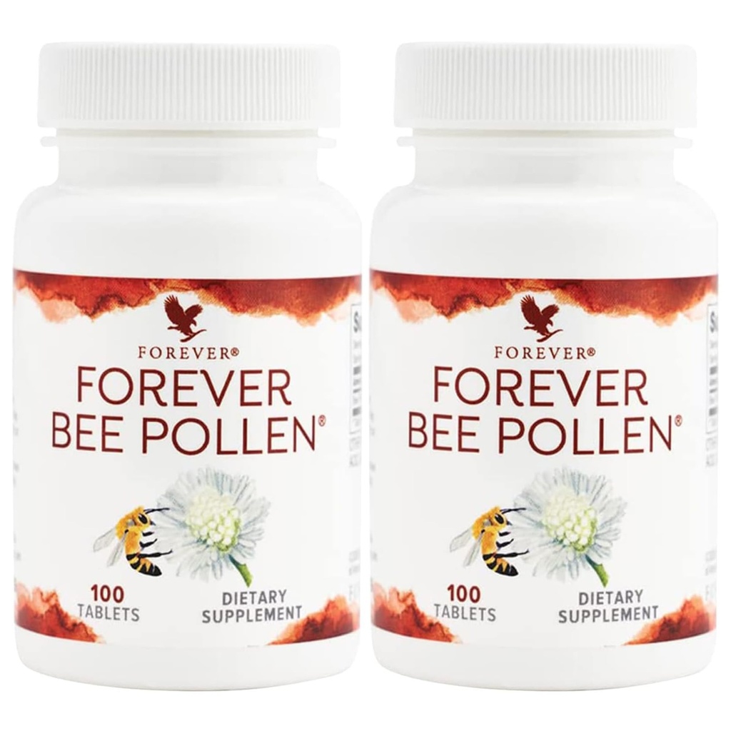 Navždy žijící - Bee Pollen - Energie a výživa s bioaktivními sloučeninami - Vegetariánské a gluten- Free - 100 tablet (balení po 2)