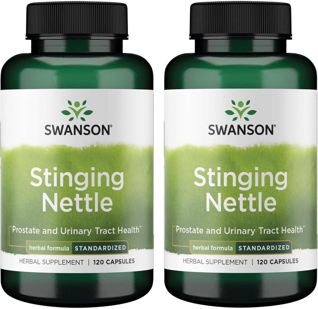 Swanson Stinging Nettles - Bylinné doplňky Podpora zdraví a močení - Přírodní vzorec podporující zdraví a rovnováhu tekutin dýchacích cest - (120 Kapsle) (2 balení)