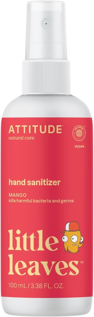 ATOMATION DE Hand Sanitizer Spray for Kids & Dospělí, EWG ověřený, Cestovní velikost, Dermatologicky testován, Plant and Mineral based, Vegan, Mango, 3.5 Fl Oz (Spray Bottle)