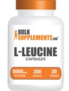 BulkSupplements.com L- Leucine Kapsle - Leucine doplňky, Amino Acid Dodatek - Gluten zdarma, 10 Kapsle per Serving (5000mg), 300 Počet (Balení po 1)
