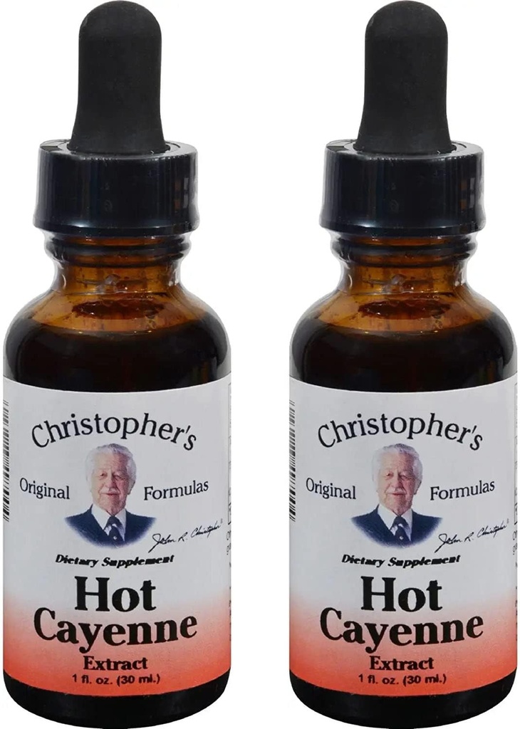 Christopher 's Original Installas Hot Cayenne Extract, 1 fl oz - Natural Herbal Supplement - Pack of 2