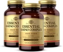 Solgar Essential Amino Complex, 90 Zeleninové kapsle (balení po 3) - Bezplatná forma Essential Amino Acids - Non- GMO, Vegan, Gluten Free, mlékárenské zdarma, Kosher - 270 Celkem Služeb