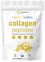 Mikro přísady kolagen Peptides Powder Organic, 12oz OF 124; Typ I & III + přírodní protein OF 124; Grass- Fed Bovine Source OF 124; Neochucené OF 124; Podporuje pleť, klouby a zdraví kostí OF 124; Paleo, Non- GMO