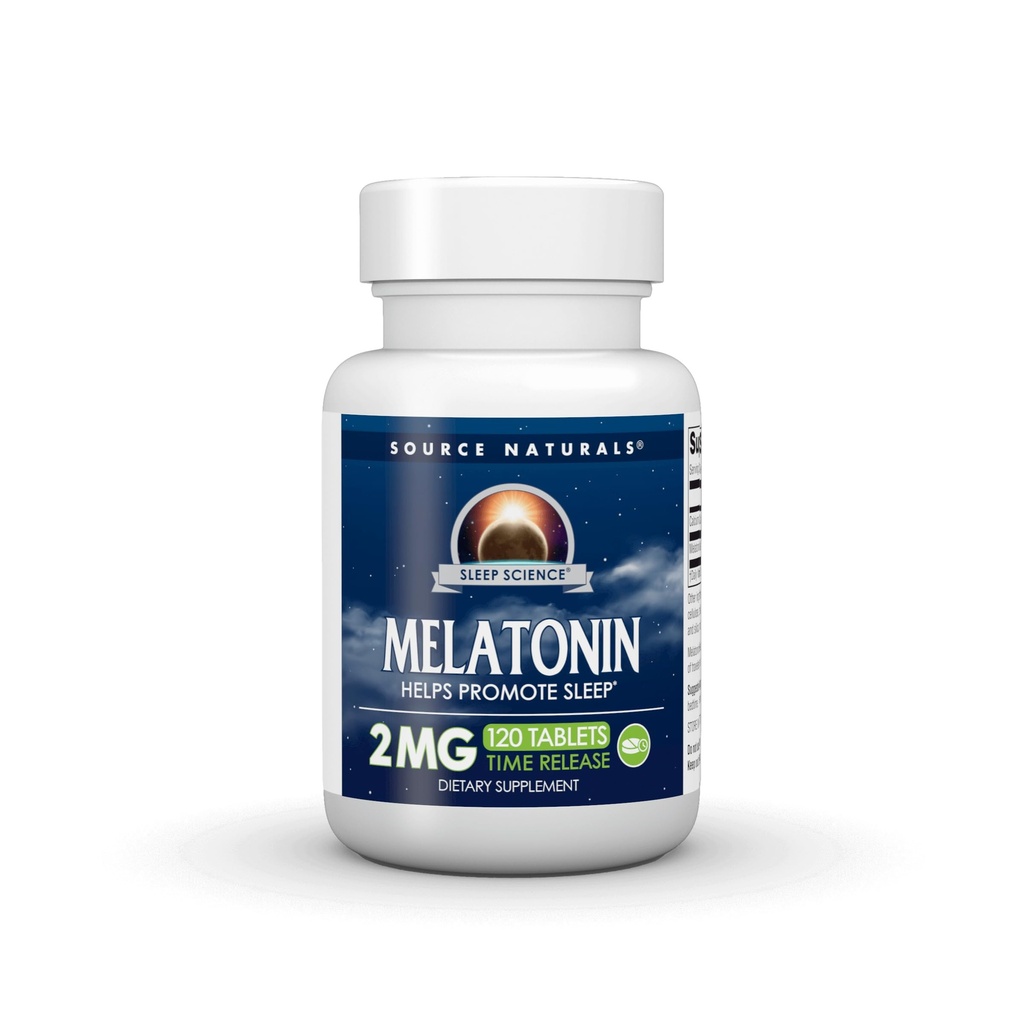 Zdroj Naturals Melatonin, Pomáhá podporovat spánek * - 2 mg - 120 Time Release Tablety