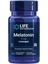 Life Extension Melatonin, 3 mg, Optimální podpora spánku, Zdravé cirkadiánní rýhy, Cellular Defense, Gluten- Free, Non- GMO, Vegetariánské, 60 žvýkací lozengy