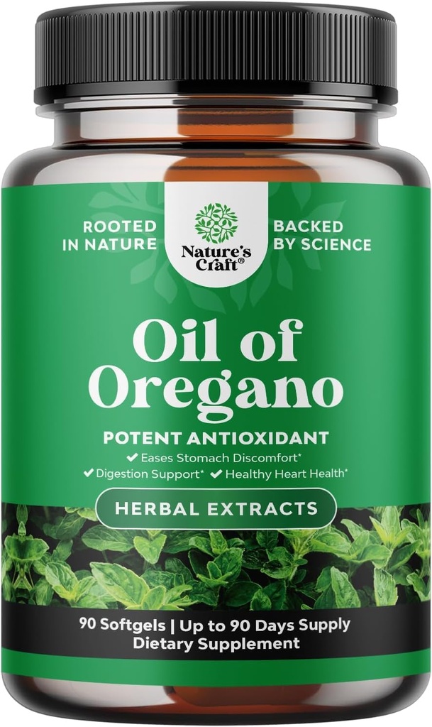 Wild Oil of Oregano Softgels - Gentle Detox for Immunical Support - Concentrated Oregano Oil Softgels with Carvacrol 70% - Easy Digestion, Gut Balance & Cleanse Body - Důvěryhodné Bylinné doplňky - 90 Ct