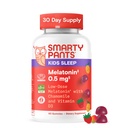 SmartyPants Děti Spánek Gummies Dodatek s melatonin 0,5mg: Heřmánek & vitamín D3, Spánková pomůcka, Jahodové mango Flavor, 60 Počet