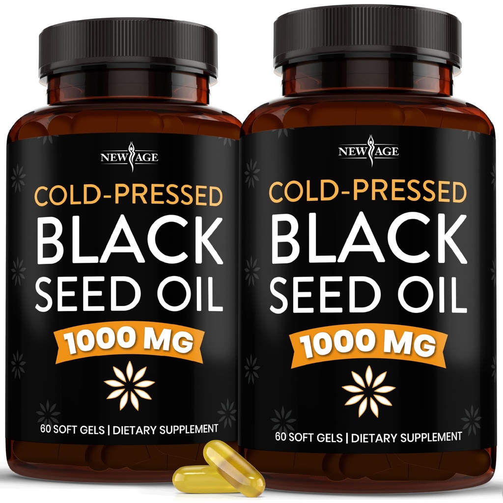 NOVÉ ŽIVOČIŠNÉ OLEJE Softgel Kapsle - Premium Cold- Pressed Nigella Sativa Producing Pure Black Cumin Seed Oil - Non- GMO & Vegetarian (120 Softgels)