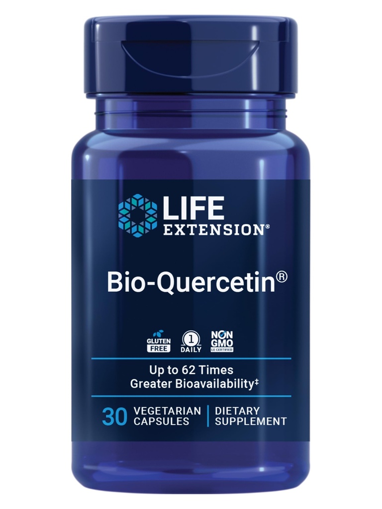Life Extension Bio-Quercetin, Imunite Health Supplement, Heart Health Support, Gluten Free, Non-GMO, Vegetarian, 30 Kapsle
