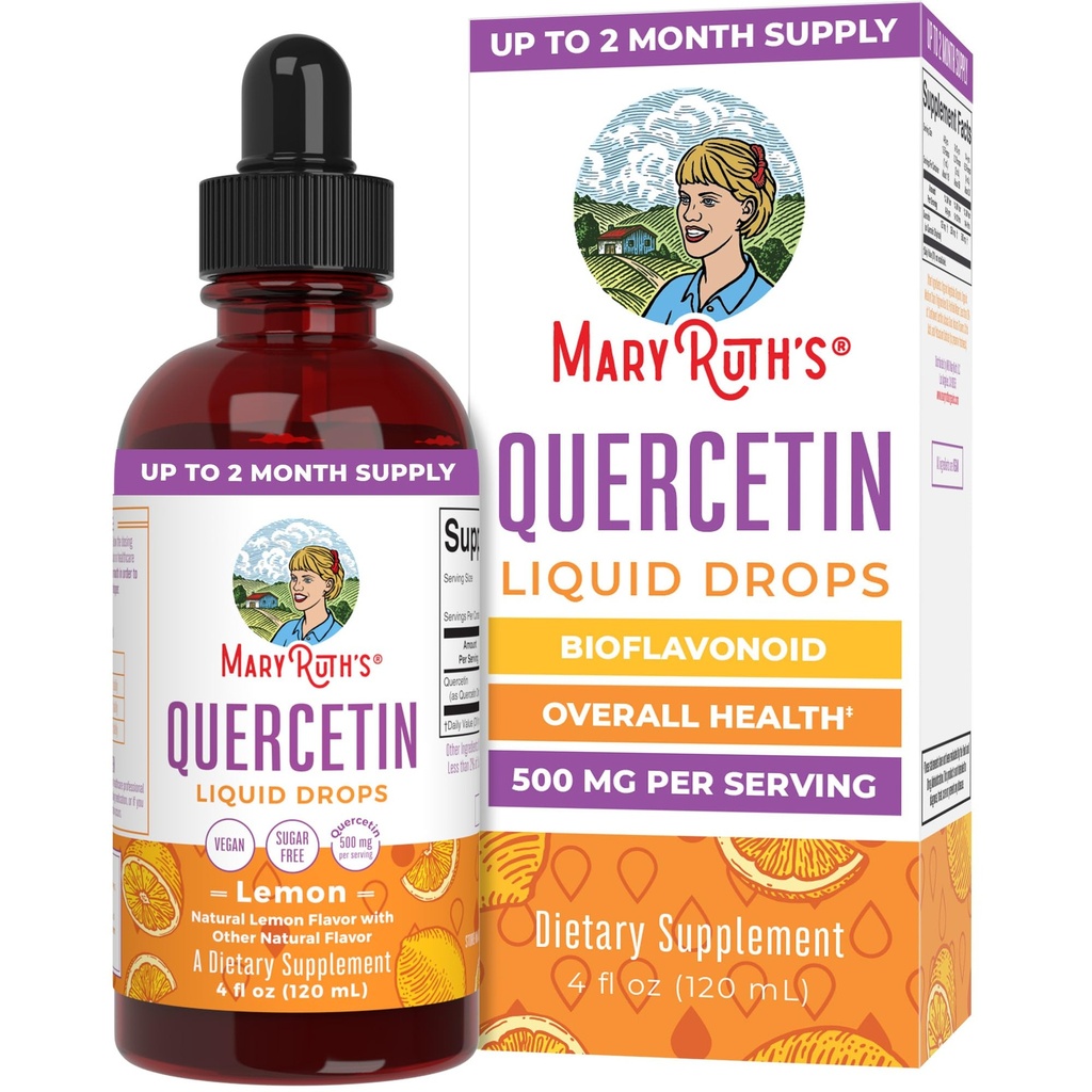 MaryRuth Organics Quercetin Liquid Drops CLAS124; Sugar Free CLAS124; 500 mg pro dospělé 18 & Over CLAS124; Kardiovaskulární zdraví pro dospělé CLAS124; Bioflavonoid CLAS124; Vegan CLAS124; Non- GMO CLAS124; gluten Free CLAS124; 4 Fl OZ