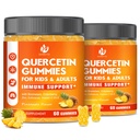 (2 Pack) Cukr zdarma Quercetin s Bromelain Gummies pro děti a dospělé - imunitní, antioxidant, Sezónní podpora, 1000mg Quercetin doplňky s Bromelain, zinek, bezinky, vitamin C D3 E, 120 Počet