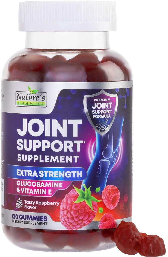 Společná podpora dodatek - Extra síla Glucosamine Gummy podporuje spony zdraví a flexibility pro záda, kolena, ruce - Přírodní vitamín E imunitní podpora - Nejlepší gumy pro ženy a muže - 120 gumy