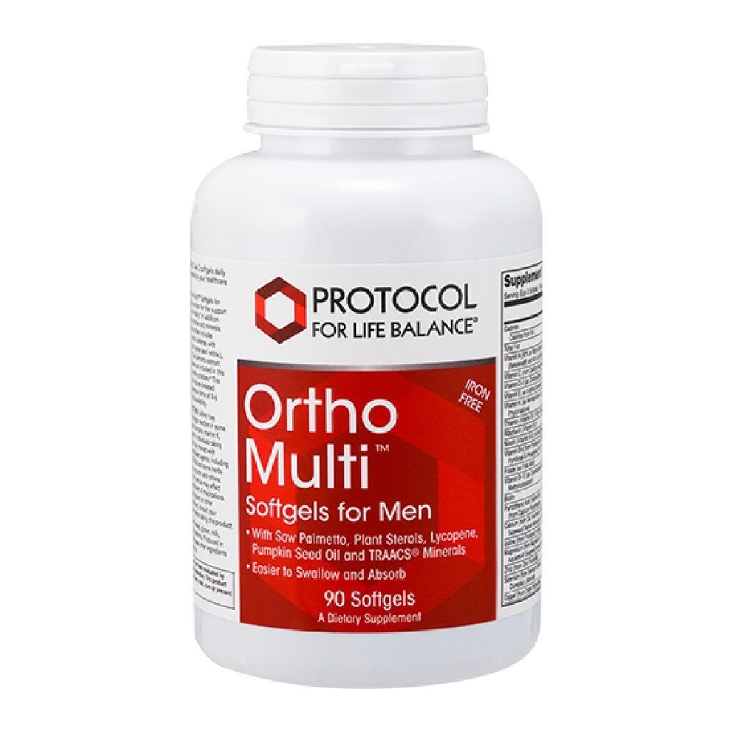 PROTOKOL PRO LIFE BALANCE Ortó Multifunkční tanga pro muže - Multivitamin pro Prostate Health - se Saw Palmetto, Zinek & CoQ10 - Muži Denní Multivitamin - Železo zdarma - 90 Softbels