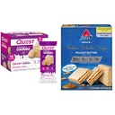 Quest Birthday dort mastné cookies Twin Pack s 16 Cookies a Atkins arašídové máslo protein Wafer Crisps s 5 Počet