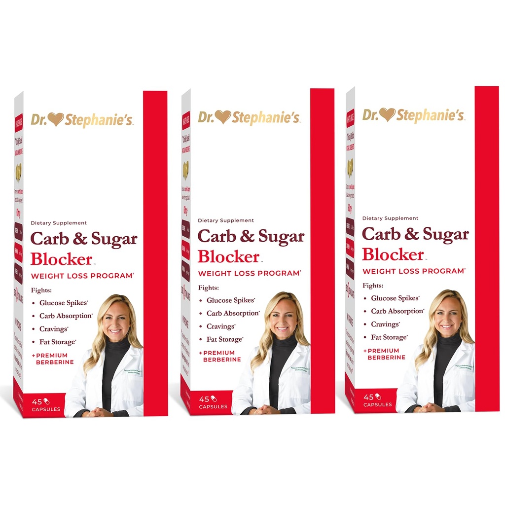 Dr. Stephanie 's Mealtime Carb & Sugar Blocker - Snižte Digested Carbs, Sugars, & Calories, Stimulant- Free (3 Pack)