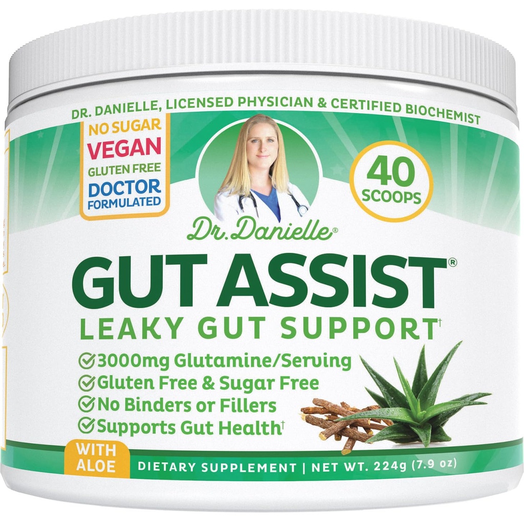 Leaky Gut Support Powder 124; L- glutamin Gut Lining Digestive Drink Mix 124; Gluten- Free Doctor Vyrobeno Botanické Formule 124; Gut Assist od Dr. Danielle