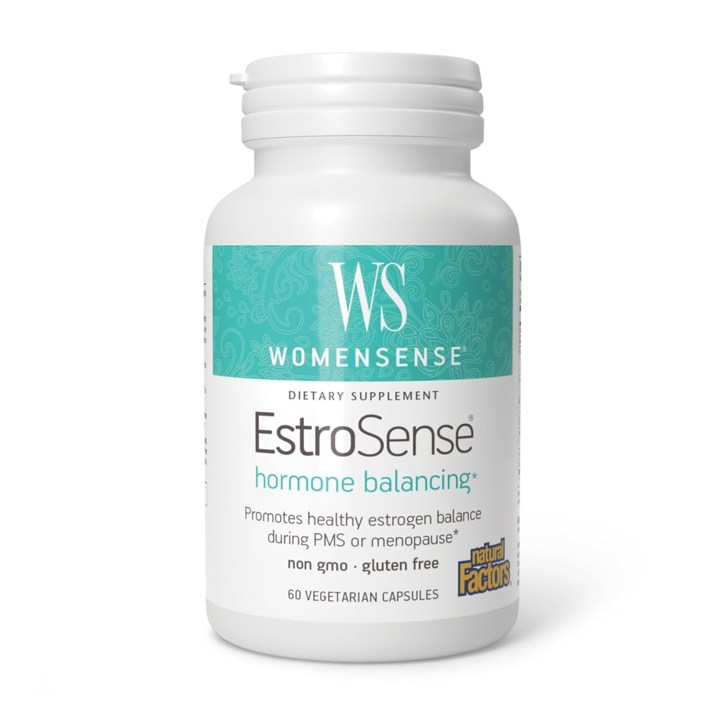 WomenSense EstroSense podle přírodních faktorů, přírodní doplněk k podpoře estrogen a hormonální rovnováhy během PMS nebo Menopauza, Vegan, Non- GMO, 60 Kapsle