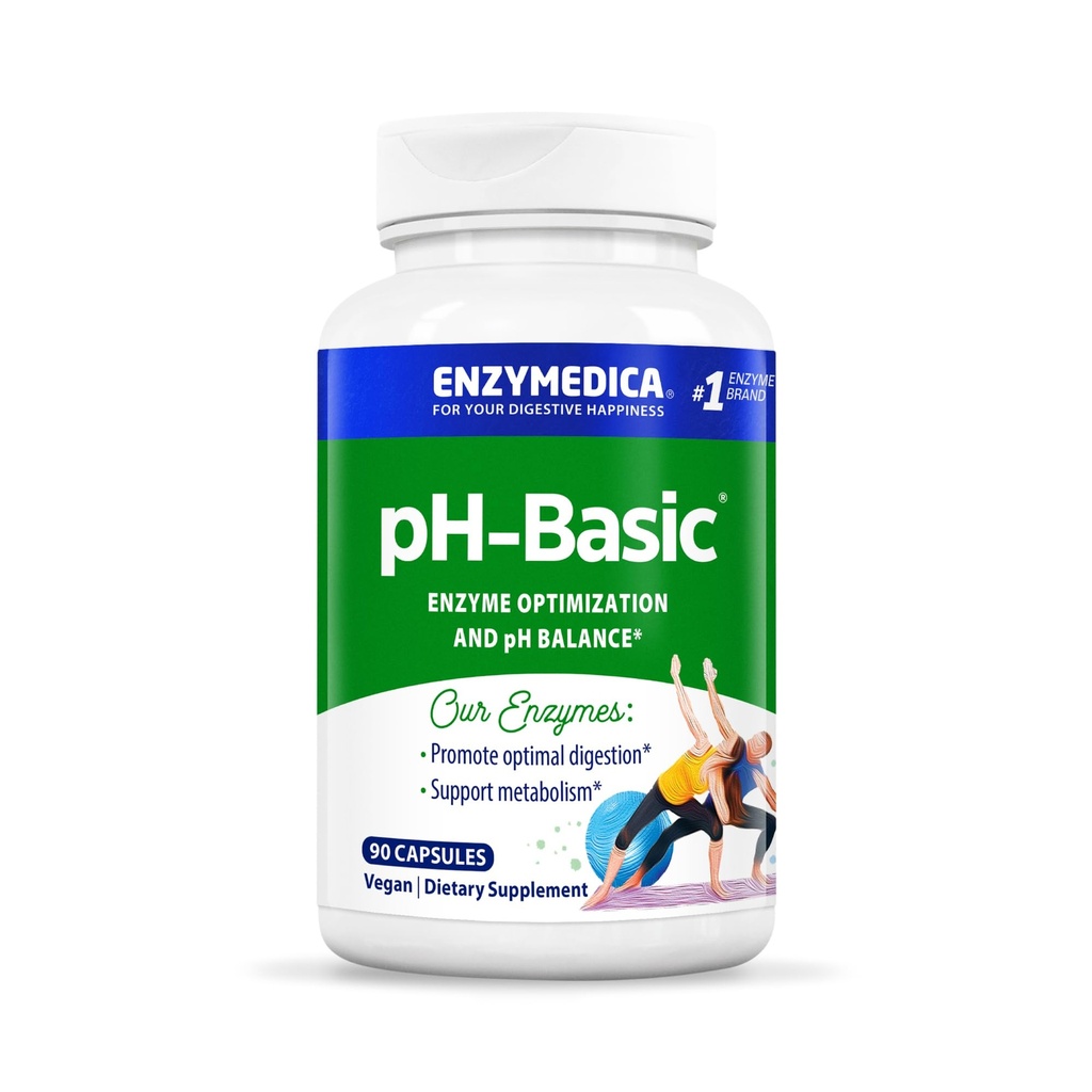 Enzymedica, pH- Basic, Obsahuje trávicí enzymy, živiny a byliny, podporuje zdravé trávení a pH Balance, 90 Počet
