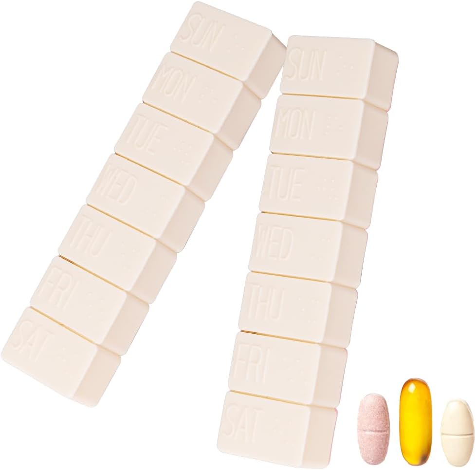 2Pack týdenní pilulka pořadatel, Extra velké 7 dní Pill Pouzdra cestovní denní pilulka box pro rybí olej, vápník tablety doplňky a jiné vitamínové pilulky