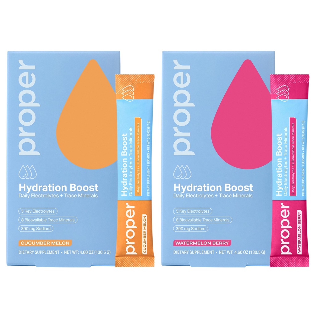 Řádné hydratační tyčinky - Electrolyte Powder Drink Mix Packets with Trace Minerals for Rapid Hydration + Přirozeně ochucené - Žádné umělé sladkosti Meloun Berry
